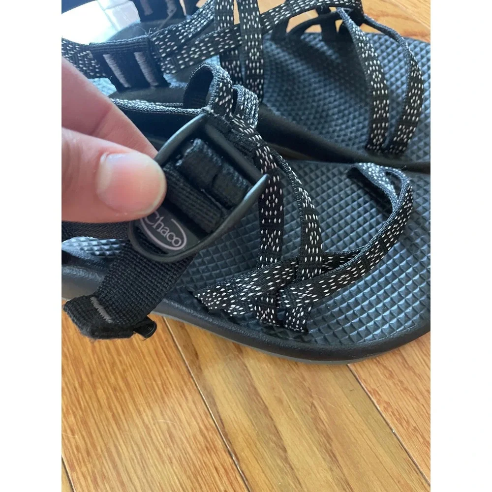 Chaco Kids Z1 Ecotread Sport Sandals Black White Strappy Size 2
